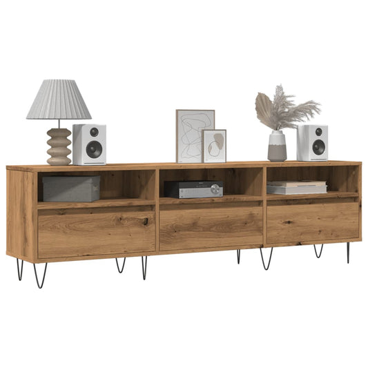 Tv-meubel 150x30x44,5 cm bewerkt hout artisanaal eikenkleur is nu te koop bij PeponiXL, paradijselijk wonen!