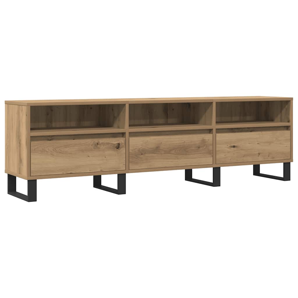 Tv-meubel 150x30x44,5 cm bewerkt hout artisanaal eikenkleur is nu te koop bij PeponiXL, paradijselijk wonen!