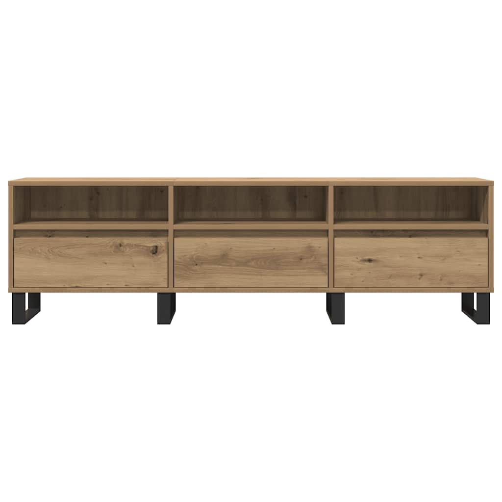 Tv-meubel 150x30x44,5 cm bewerkt hout artisanaal eikenkleur is nu te koop bij PeponiXL, paradijselijk wonen!