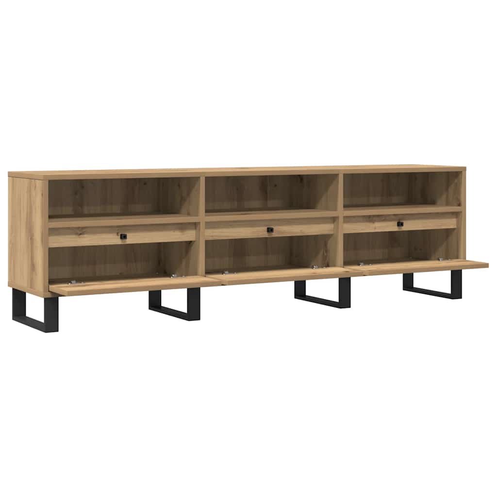 Tv-meubel 150x30x44,5 cm bewerkt hout artisanaal eikenkleur is nu te koop bij PeponiXL, paradijselijk wonen!
