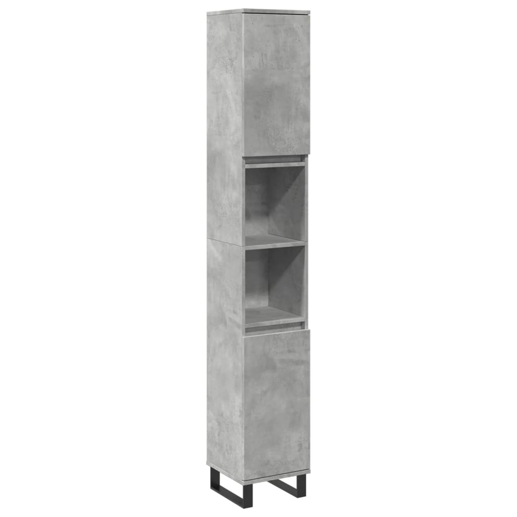 Badkamerkast 30x30x190 cm bewerkt hout betongrijs is nu te koop bij PeponiXL, paradijselijk wonen!