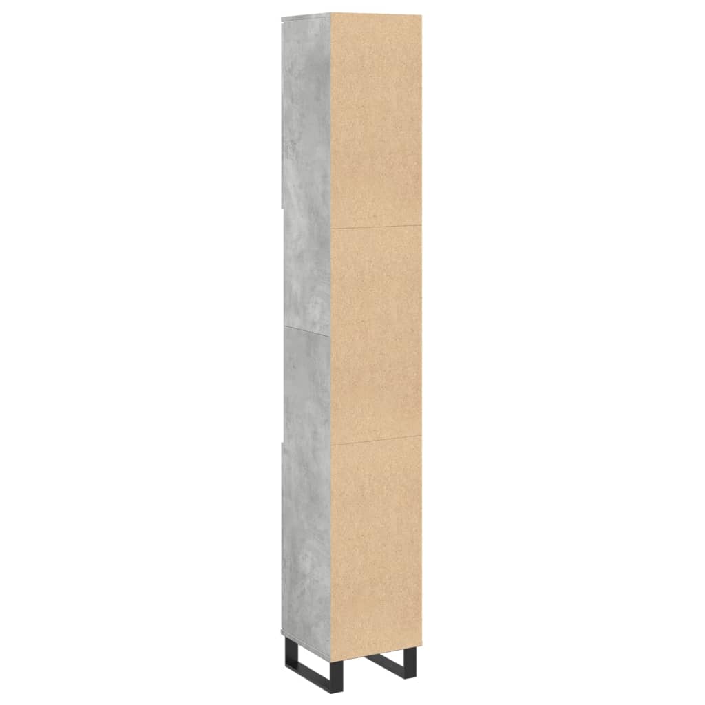 Badkamerkast 30x30x190 cm bewerkt hout betongrijs is nu te koop bij PeponiXL, paradijselijk wonen!