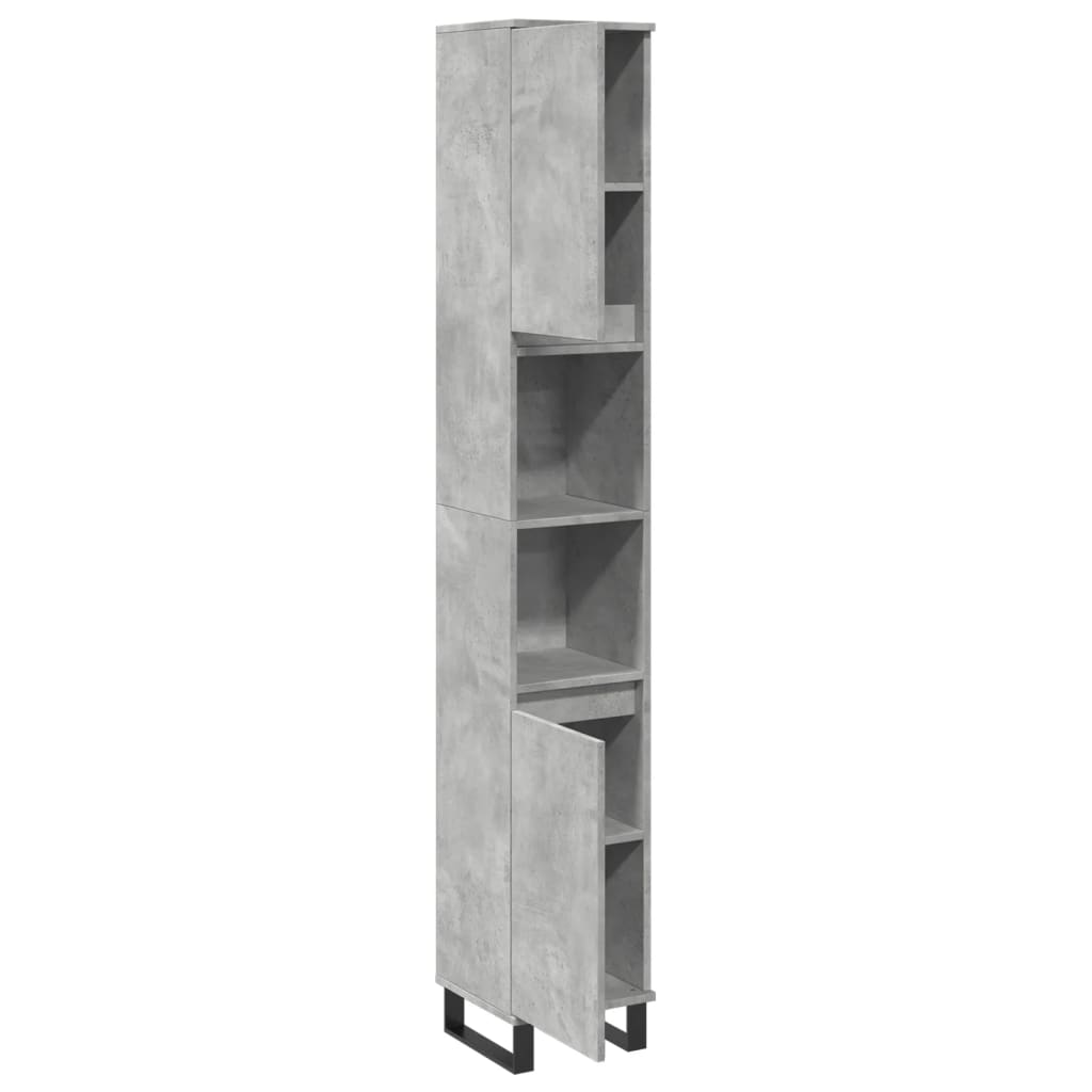 Badkamerkast 30x30x190 cm bewerkt hout betongrijs is nu te koop bij PeponiXL, paradijselijk wonen!