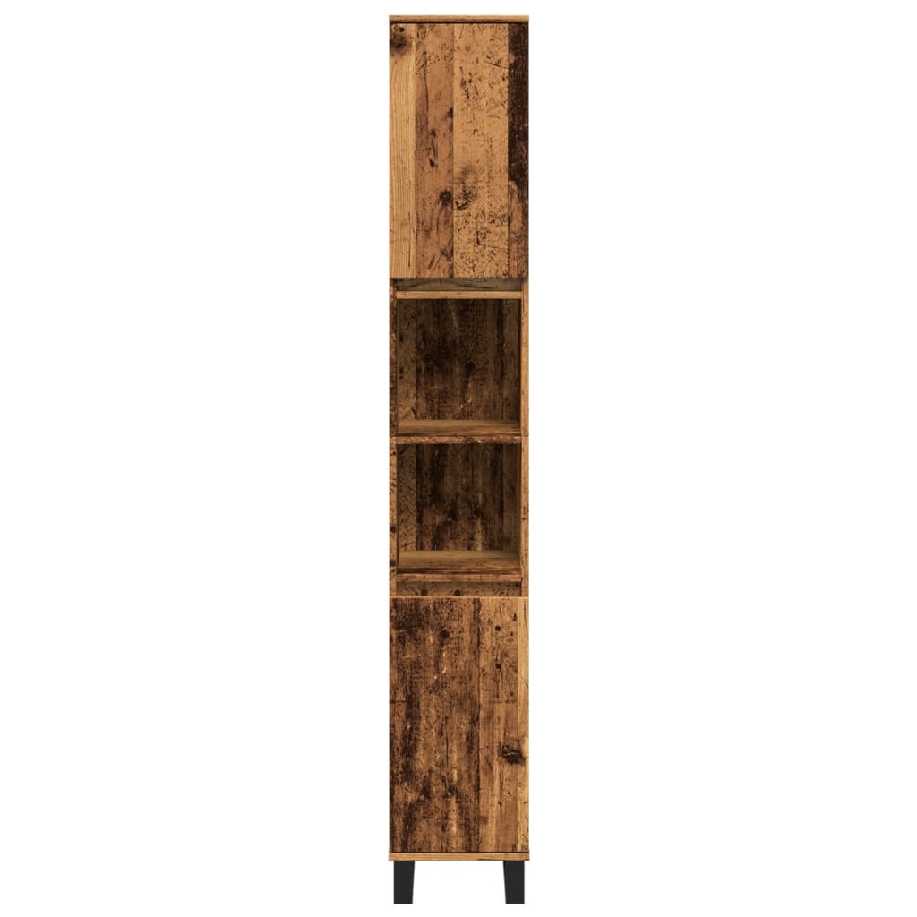 Badkamerkast 30x30x190 cm bewerkt hout oud houtkleurig is nu te koop bij PeponiXL, paradijselijk wonen!
