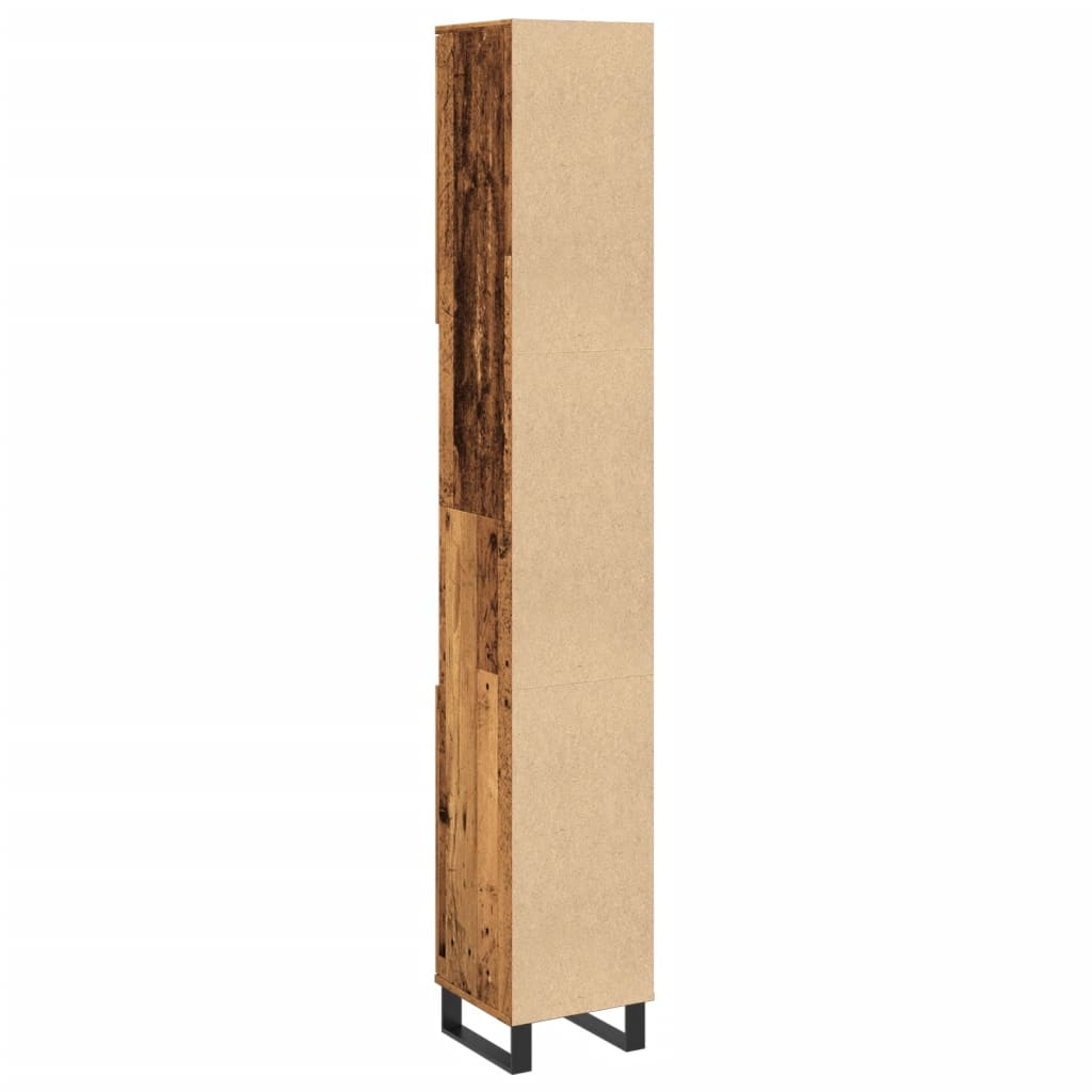 Badkamerkast 30x30x190 cm bewerkt hout oud houtkleurig is nu te koop bij PeponiXL, paradijselijk wonen!