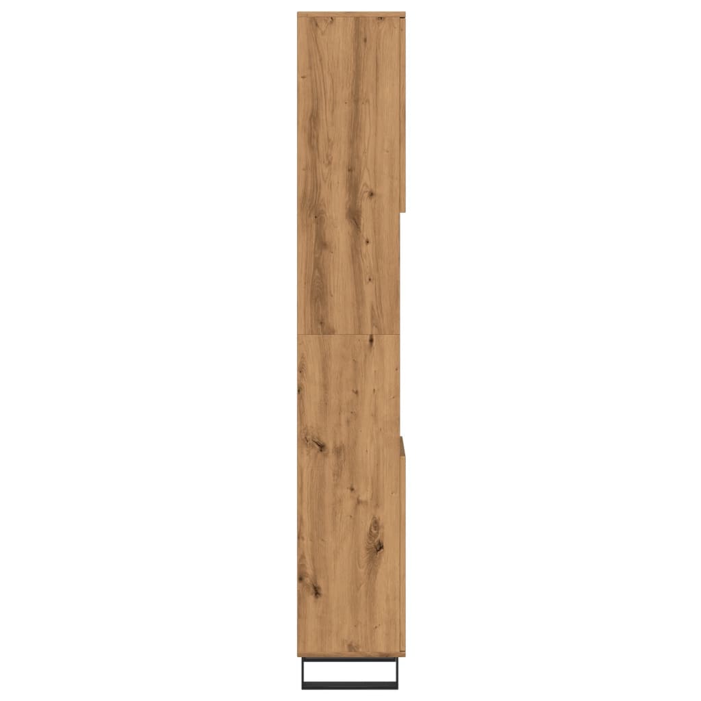 Badkamerkast 30x30x190 cm bewerkt hout artisanaal eikenkleurig is nu te koop bij PeponiXL, paradijselijk wonen!