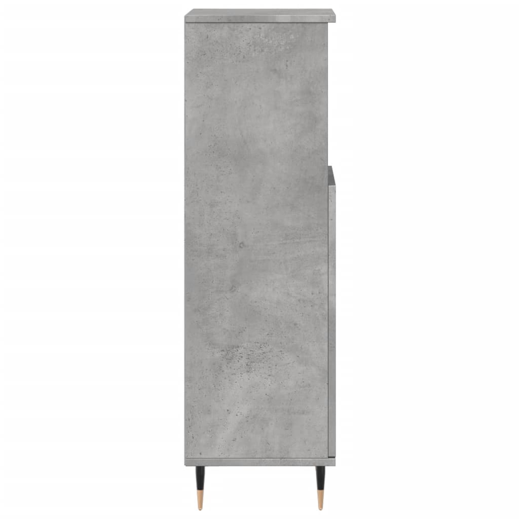 Badkamerkast 30x30x100 cm bewerkt hout betongrijs is nu te koop bij PeponiXL, paradijselijk wonen!