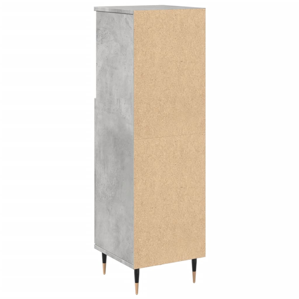 Badkamerkast 30x30x100 cm bewerkt hout betongrijs is nu te koop bij PeponiXL, paradijselijk wonen!