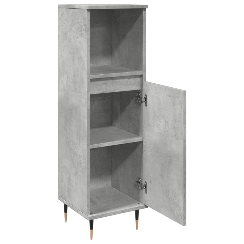 Badkamerkast 30x30x100 cm bewerkt hout betongrijs is nu te koop bij PeponiXL, paradijselijk wonen!