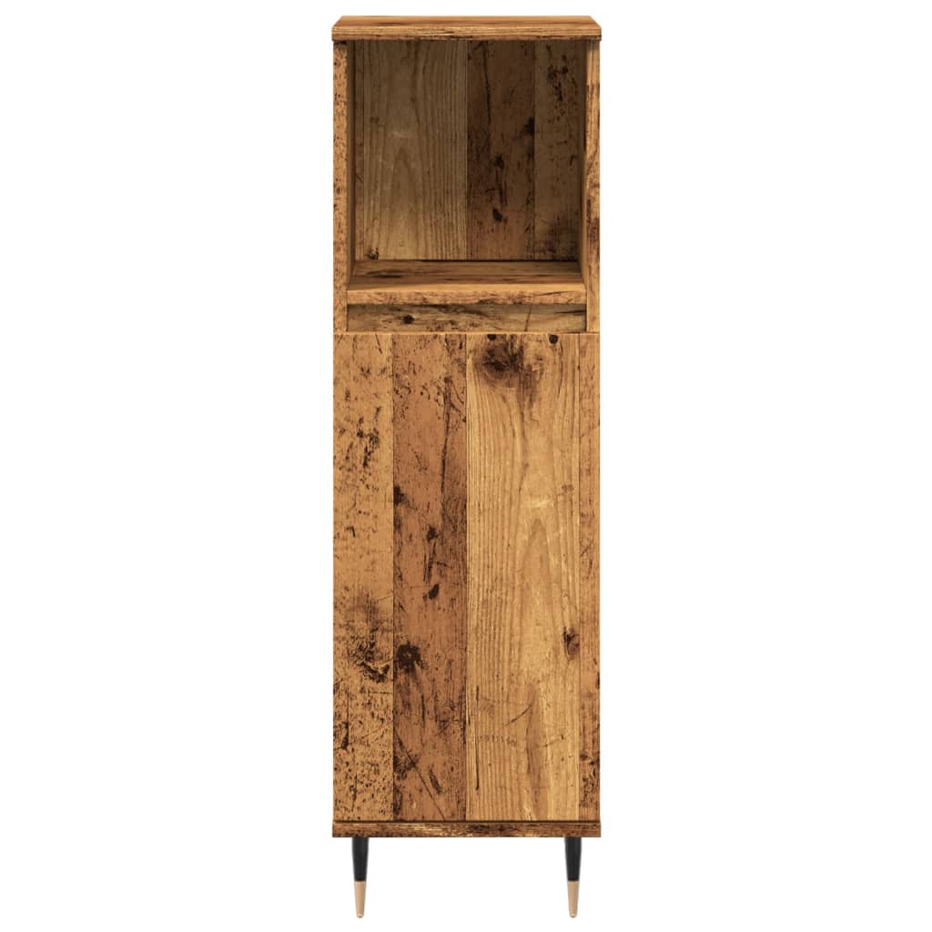 Badkamerkast 30x30x100 cm bewerkt hout oud houtkleurig is nu te koop bij PeponiXL, paradijselijk wonen!