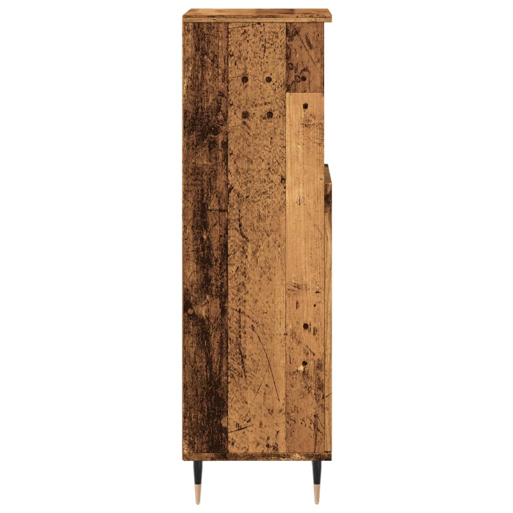Badkamerkast 30x30x100 cm bewerkt hout oud houtkleurig is nu te koop bij PeponiXL, paradijselijk wonen!