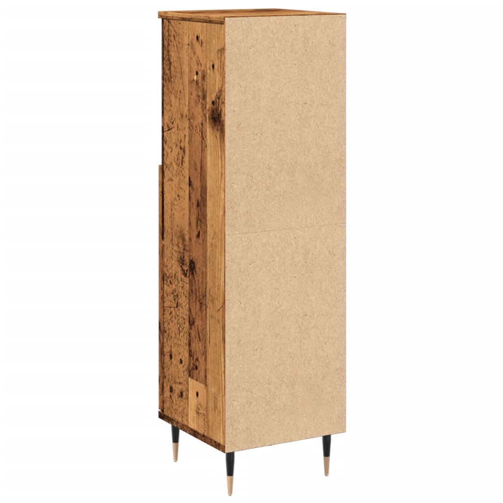 Badkamerkast 30x30x100 cm bewerkt hout oud houtkleurig is nu te koop bij PeponiXL, paradijselijk wonen!