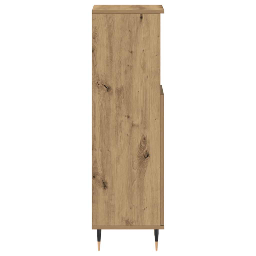 Badkamerkast 30x30x100 cm bewerkt hout artisanaal eikenkleurig is nu te koop bij PeponiXL, paradijselijk wonen!