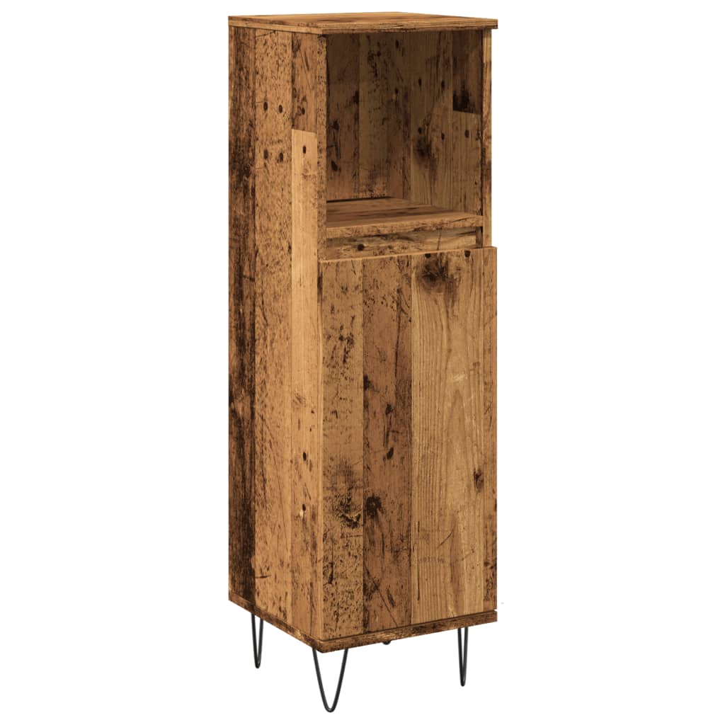 Badkamerkast 30x30x100 cm bewerkt hout oud houtkleurig is nu te koop bij PeponiXL, paradijselijk wonen!