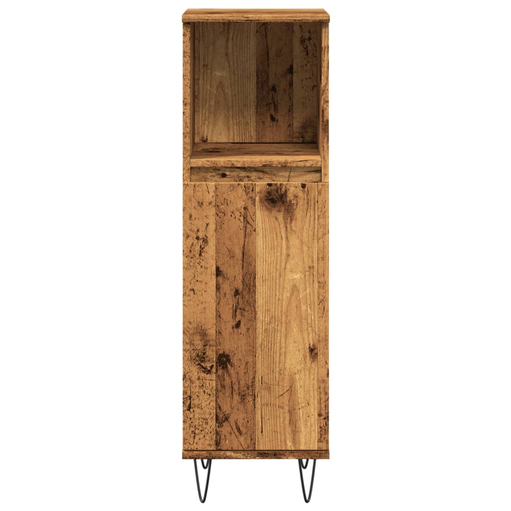 Badkamerkast 30x30x100 cm bewerkt hout oud houtkleurig is nu te koop bij PeponiXL, paradijselijk wonen!