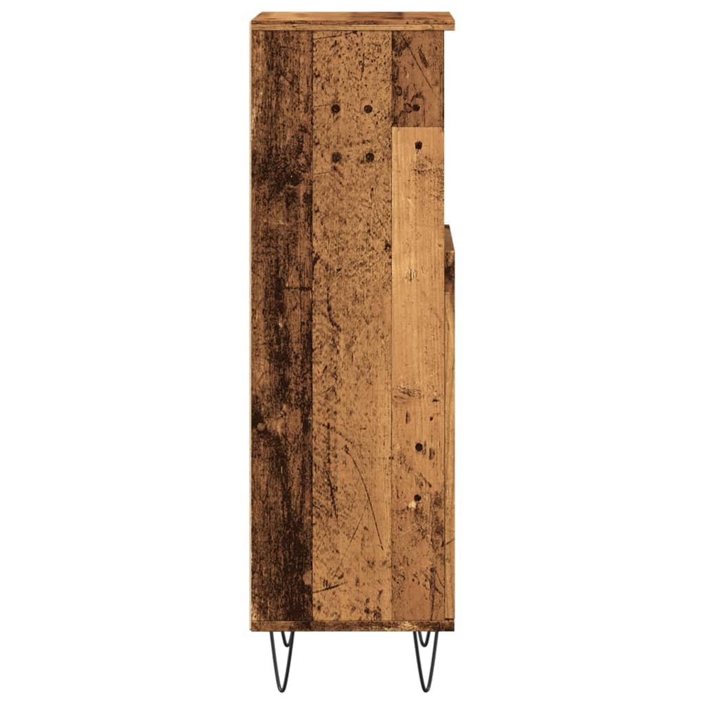Badkamerkast 30x30x100 cm bewerkt hout oud houtkleurig is nu te koop bij PeponiXL, paradijselijk wonen!