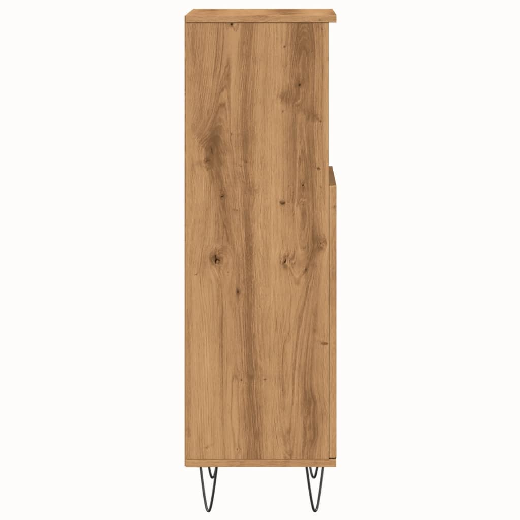 Badkamerkast 30x30x100 cm bewerkt hout artisanaal eikenkleurig is nu te koop bij PeponiXL, paradijselijk wonen!