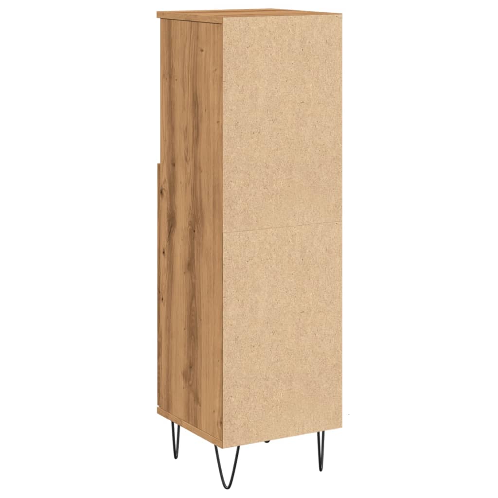 Badkamerkast 30x30x100 cm bewerkt hout artisanaal eikenkleurig is nu te koop bij PeponiXL, paradijselijk wonen!