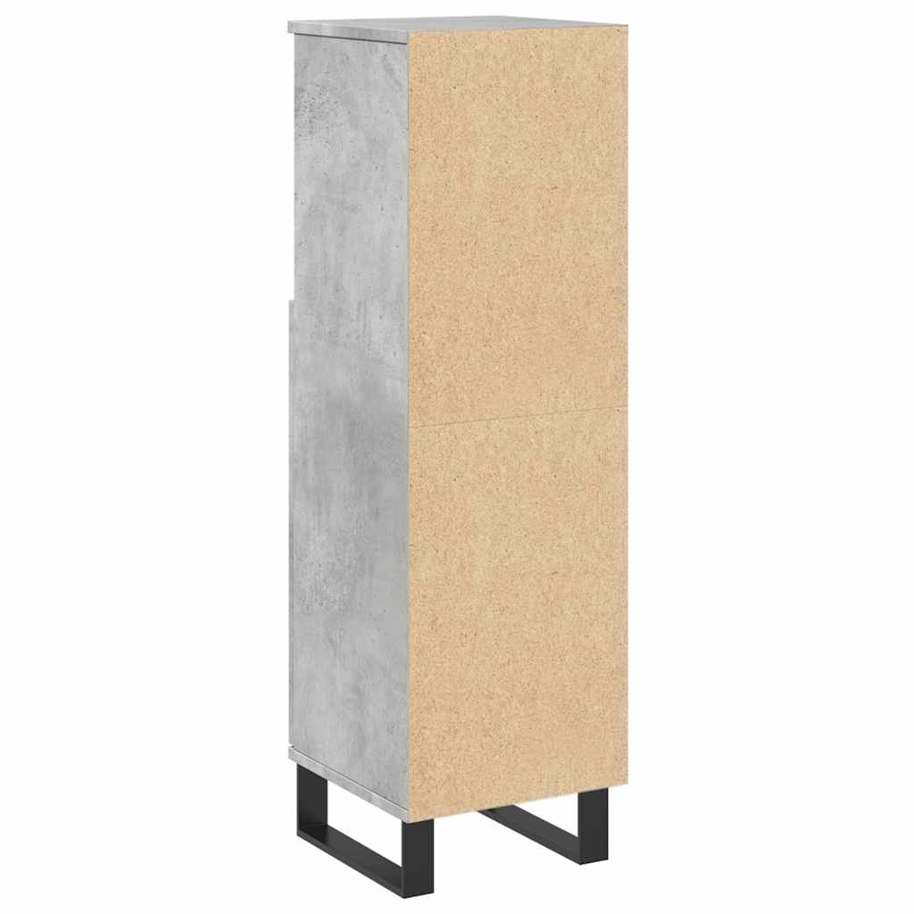 Badkamerkast 30x30x100 cm bewerkt hout betongrijs is nu te koop bij PeponiXL, paradijselijk wonen!