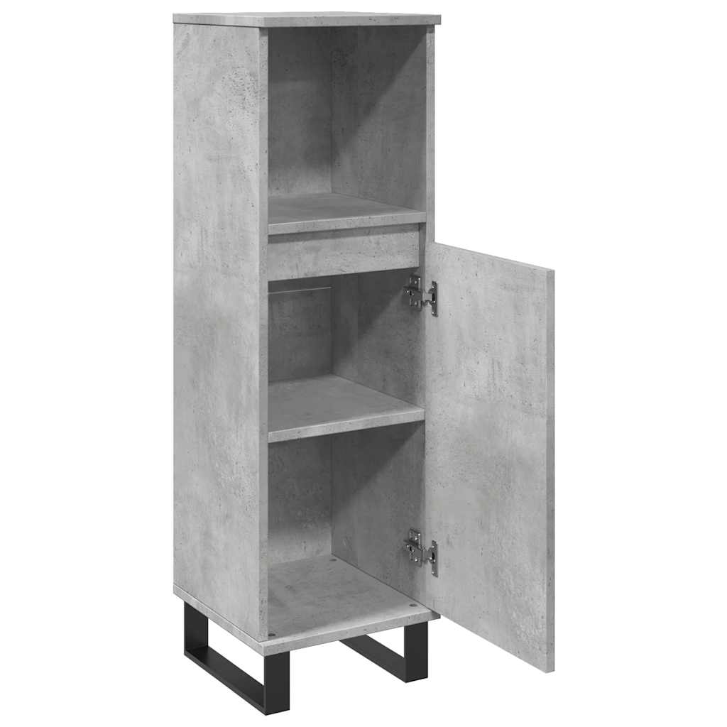 Badkamerkast 30x30x100 cm bewerkt hout betongrijs is nu te koop bij PeponiXL, paradijselijk wonen!