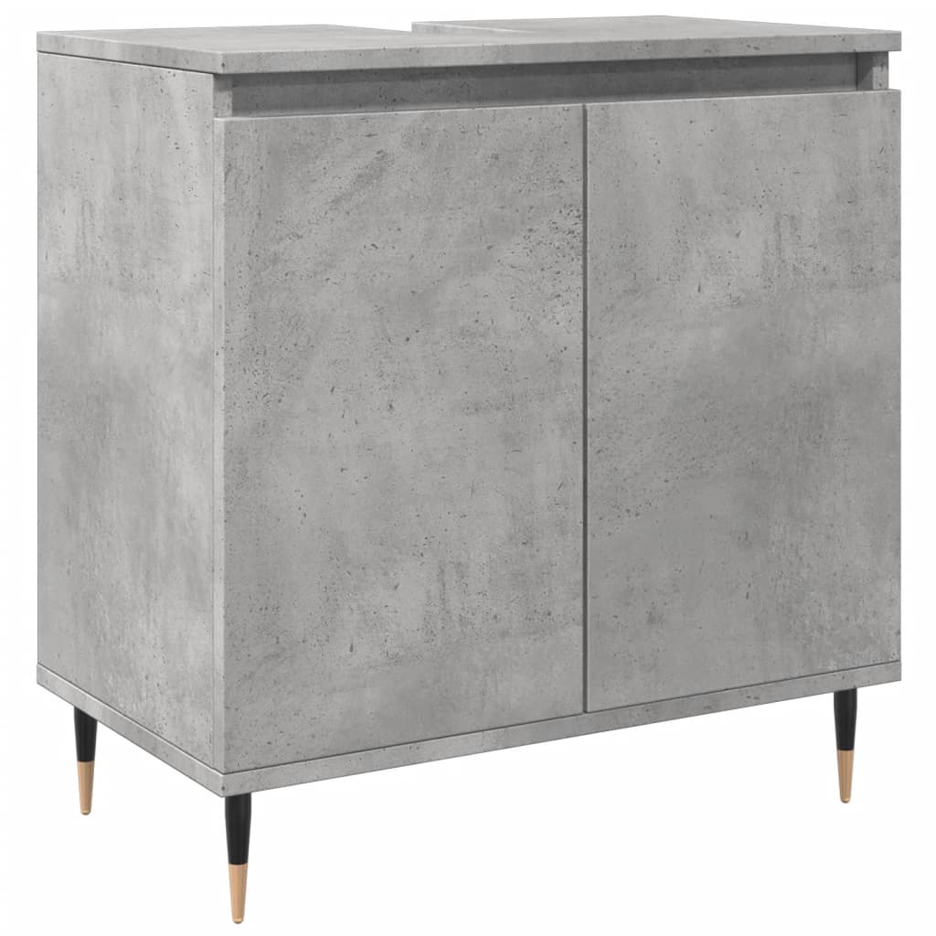 Badkamerkast 58x33x60 cm bewerkt hout betongrijs is nu te koop bij PeponiXL, paradijselijk wonen!