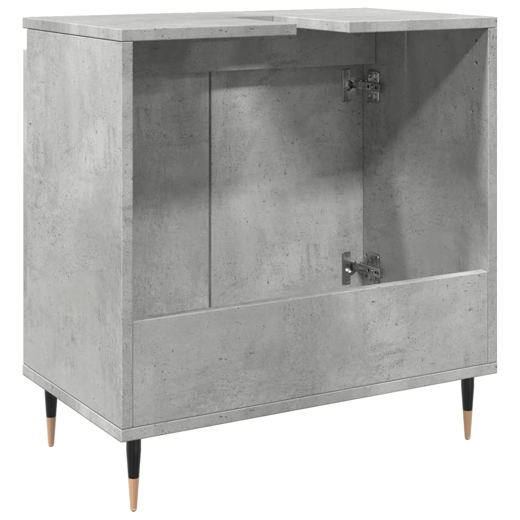 Badkamerkast 58x33x60 cm bewerkt hout betongrijs is nu te koop bij PeponiXL, paradijselijk wonen!