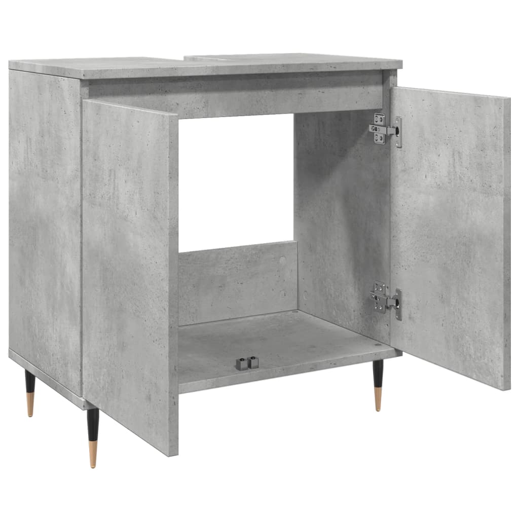 Badkamerkast 58x33x60 cm bewerkt hout betongrijs is nu te koop bij PeponiXL, paradijselijk wonen!