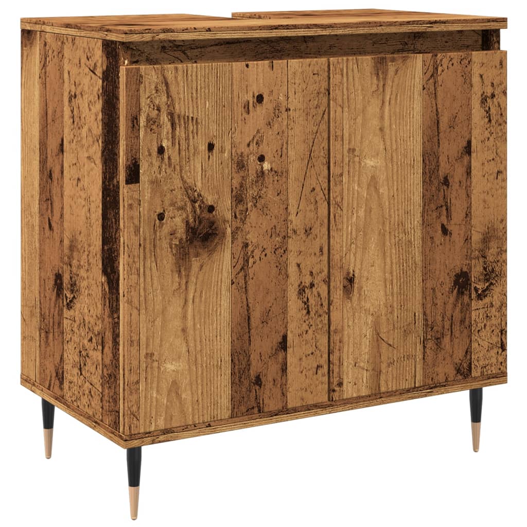 Badkamerkast 58x33x60 cm bewerkt hout oud houtkleurig is nu te koop bij PeponiXL, paradijselijk wonen!