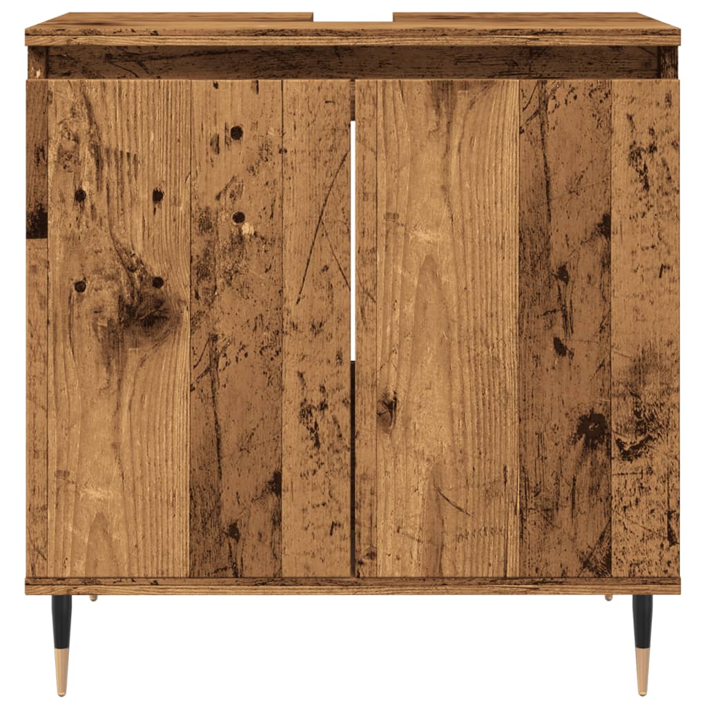 Badkamerkast 58x33x60 cm bewerkt hout oud houtkleurig is nu te koop bij PeponiXL, paradijselijk wonen!