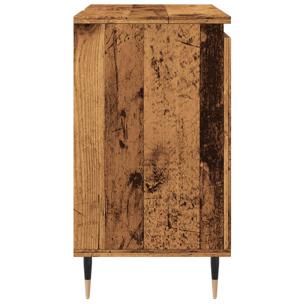 Badkamerkast 58x33x60 cm bewerkt hout oud houtkleurig is nu te koop bij PeponiXL, paradijselijk wonen!