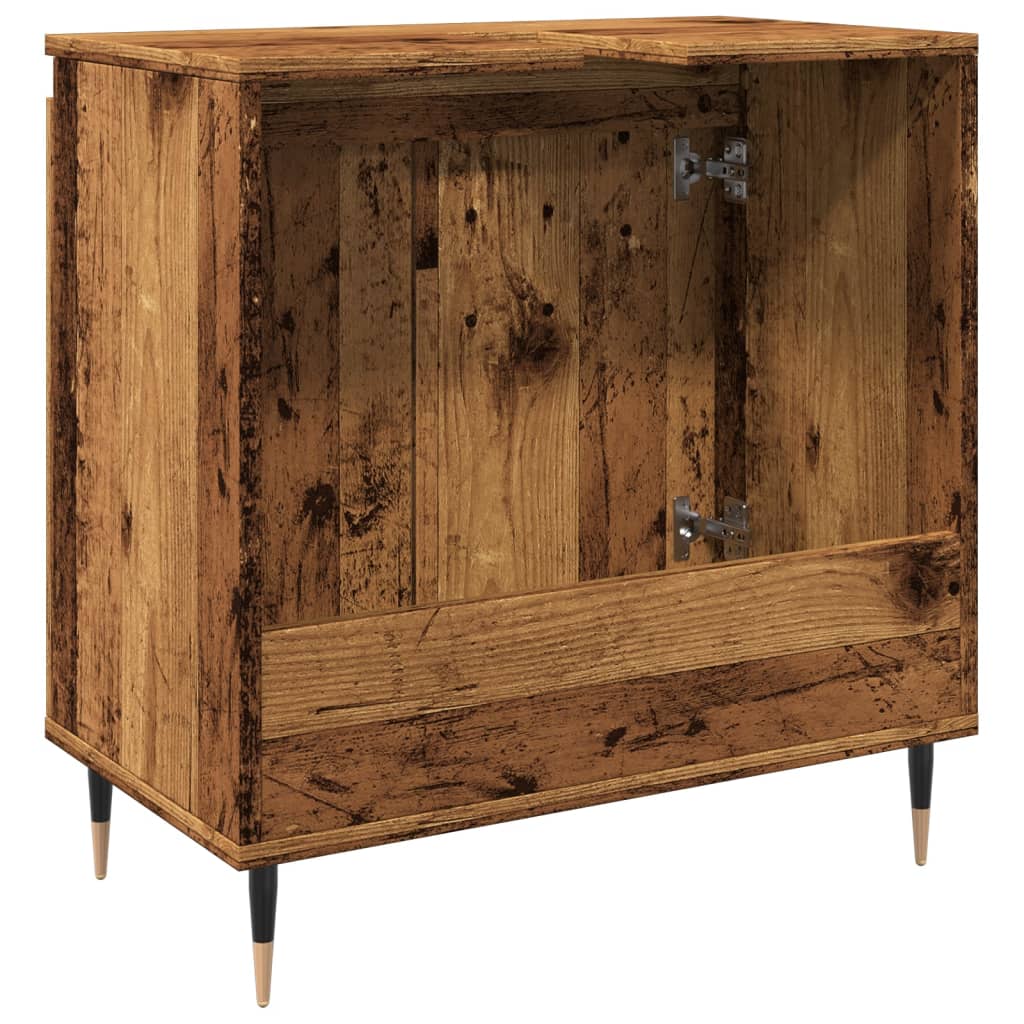 Badkamerkast 58x33x60 cm bewerkt hout oud houtkleurig is nu te koop bij PeponiXL, paradijselijk wonen!