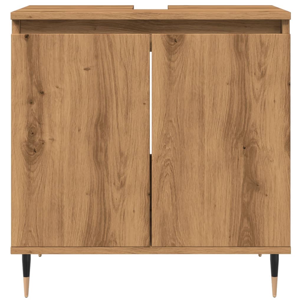 Badkamerkast 58x33x60 cm bewerkt hout artisanaal eikenkleurig is nu te koop bij PeponiXL, paradijselijk wonen!