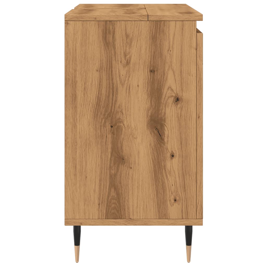 Badkamerkast 58x33x60 cm bewerkt hout artisanaal eikenkleurig is nu te koop bij PeponiXL, paradijselijk wonen!
