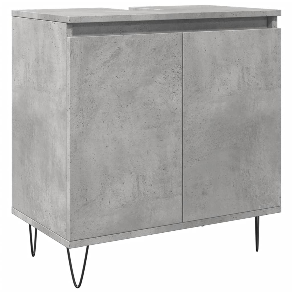 Badkamerkast 58x33x60 cm bewerkt hout betongrijs is nu te koop bij PeponiXL, paradijselijk wonen!