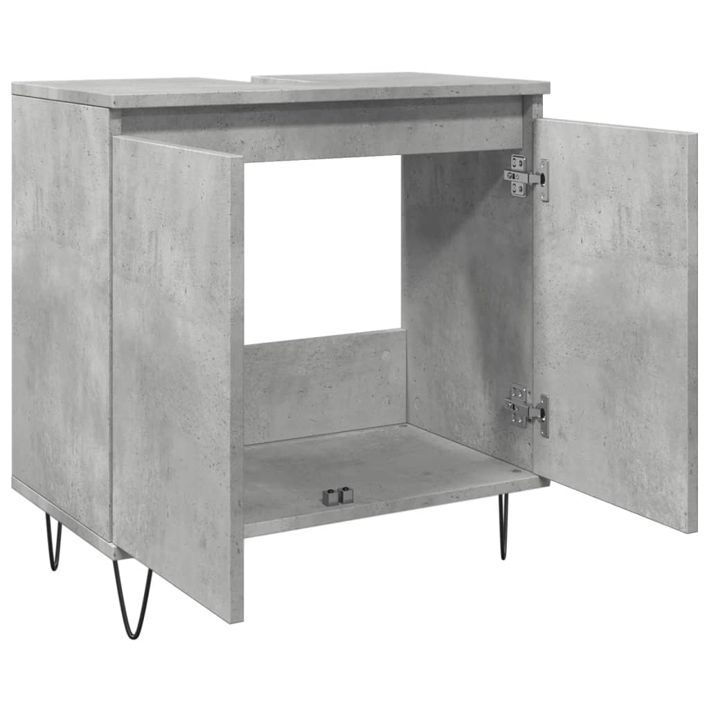 Badkamerkast 58x33x60 cm bewerkt hout betongrijs is nu te koop bij PeponiXL, paradijselijk wonen!