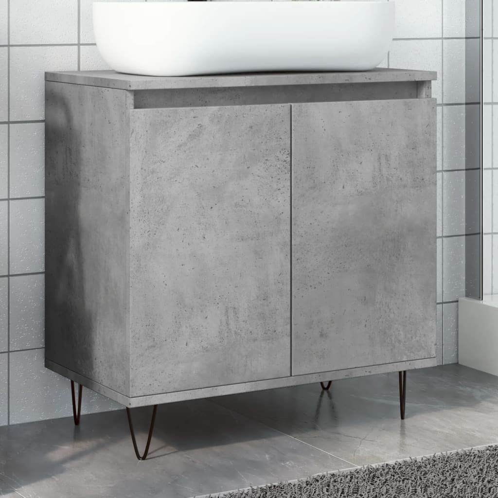 Badkamerkast 58x33x60 cm bewerkt hout betongrijs is nu te koop bij PeponiXL, paradijselijk wonen!