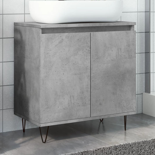 Badkamerkast 58x33x60 cm bewerkt hout betongrijs is nu te koop bij PeponiXL, paradijselijk wonen!