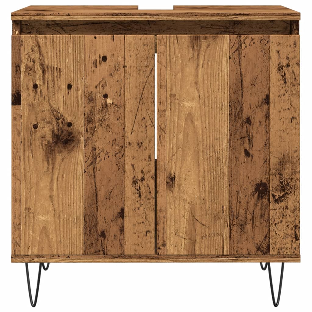 Badkamerkast 58x33x60 cm bewerkt hout oud houtkleurig is nu te koop bij PeponiXL, paradijselijk wonen!