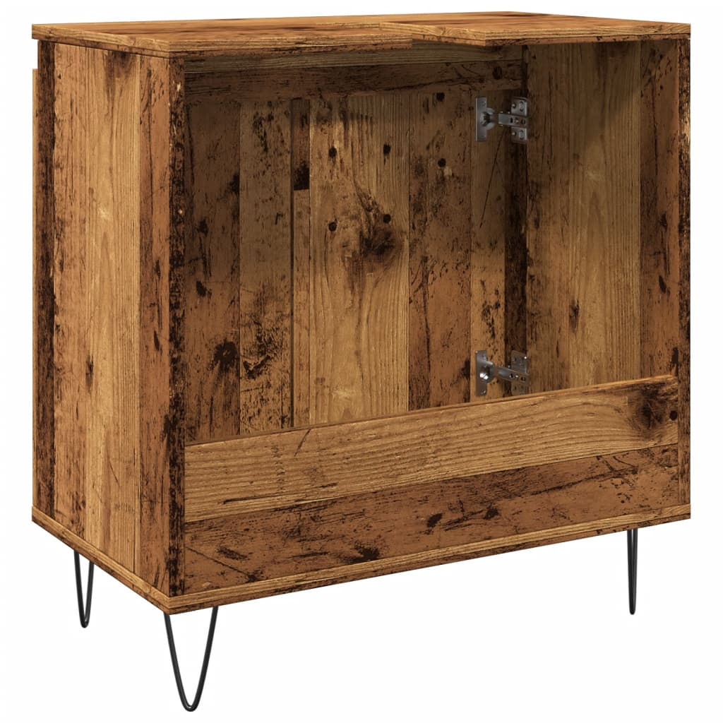 Badkamerkast 58x33x60 cm bewerkt hout oud houtkleurig is nu te koop bij PeponiXL, paradijselijk wonen!
