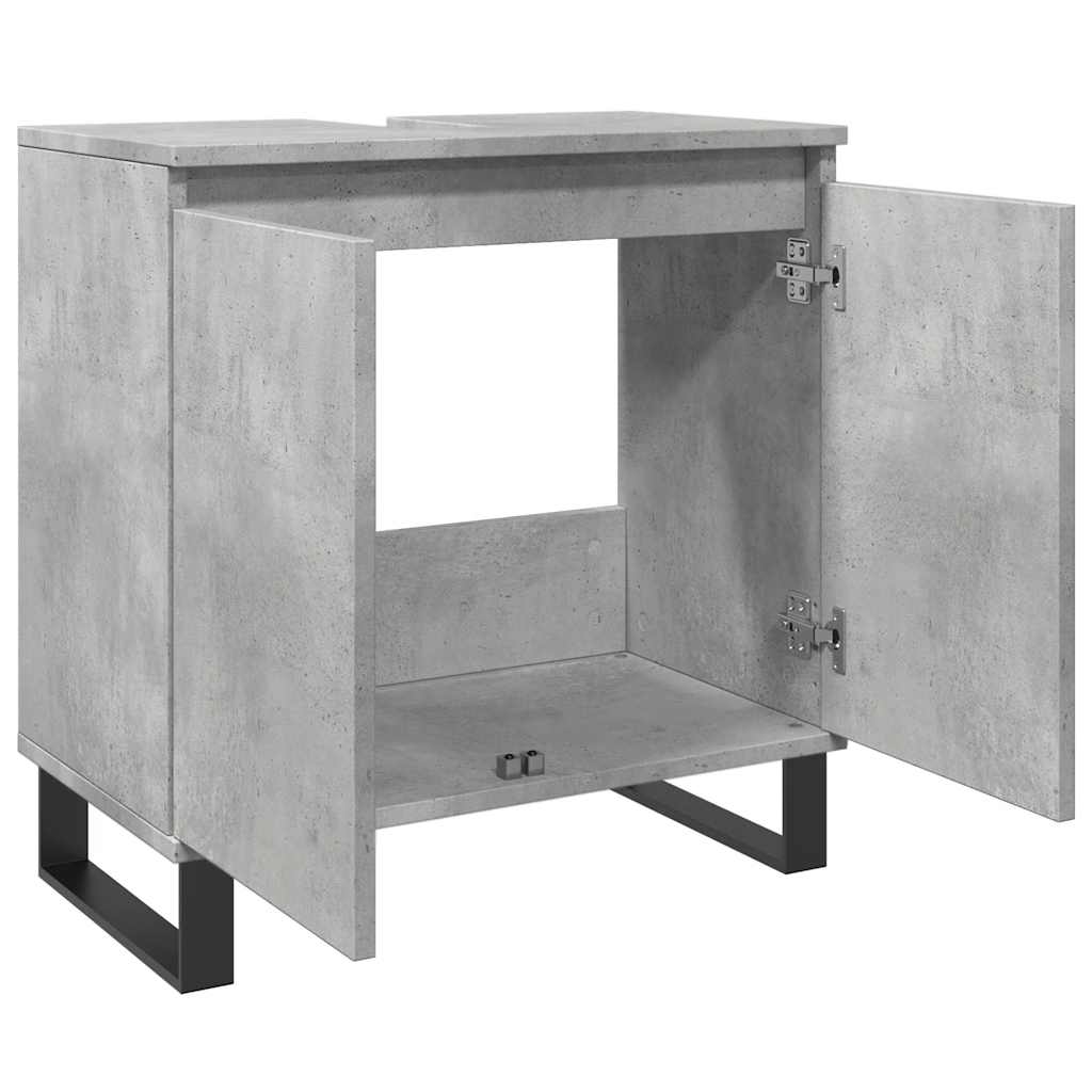 Badkamerkast 58x33x60 cm bewerkt hout betongrijs is nu te koop bij PeponiXL, paradijselijk wonen!