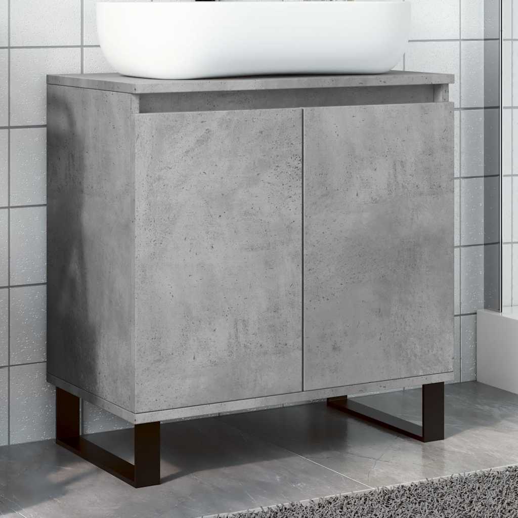Badkamerkast 58x33x60 cm bewerkt hout betongrijs is nu te koop bij PeponiXL, paradijselijk wonen!