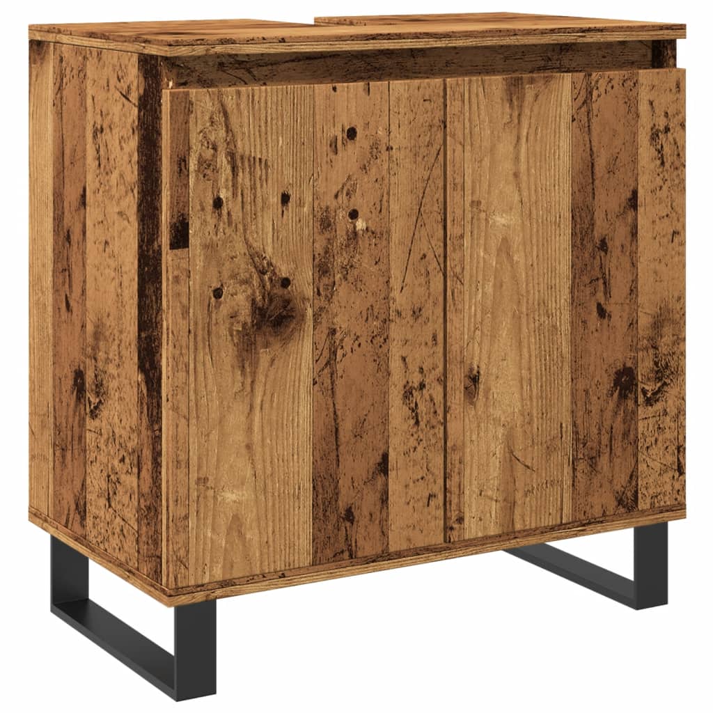 Badkamerkast 58x33x60 cm bewerkt hout oud houtkleurig is nu te koop bij PeponiXL, paradijselijk wonen!