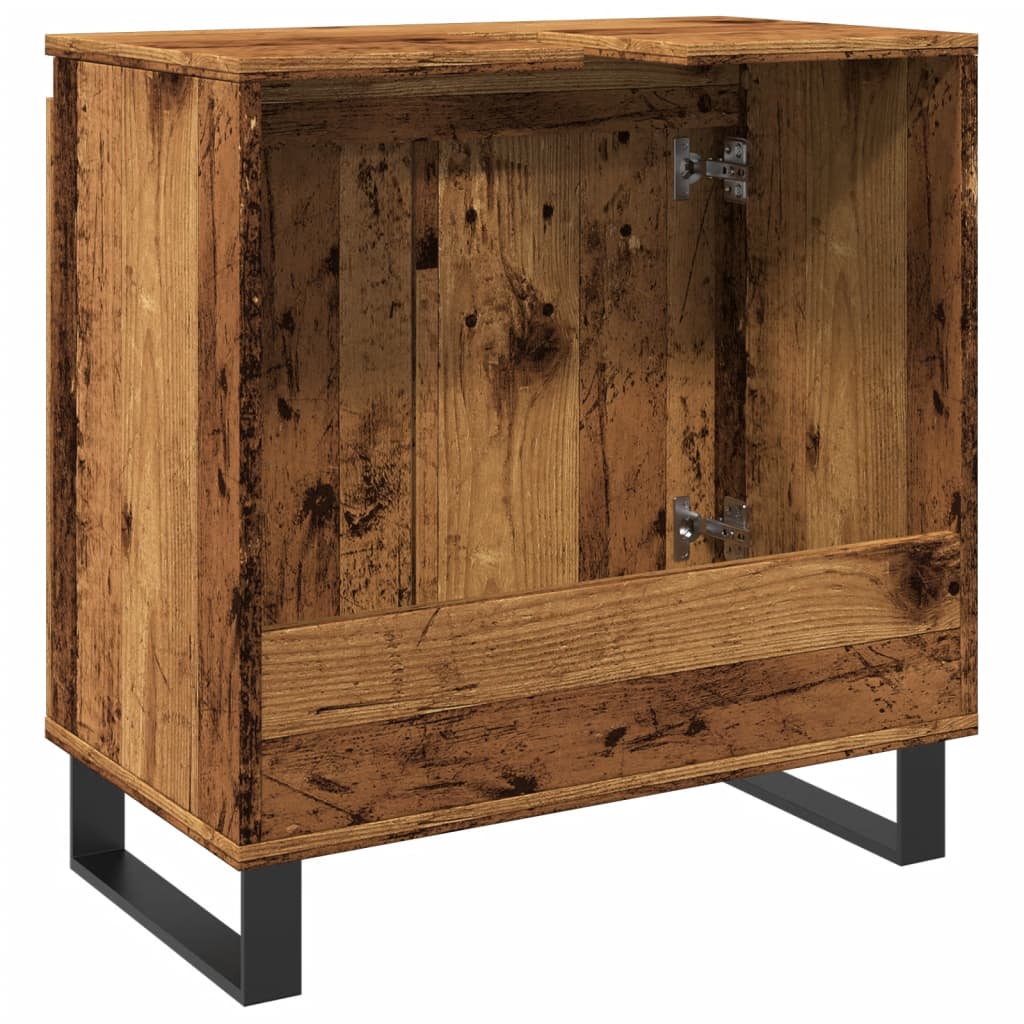 Badkamerkast 58x33x60 cm bewerkt hout oud houtkleurig is nu te koop bij PeponiXL, paradijselijk wonen!
