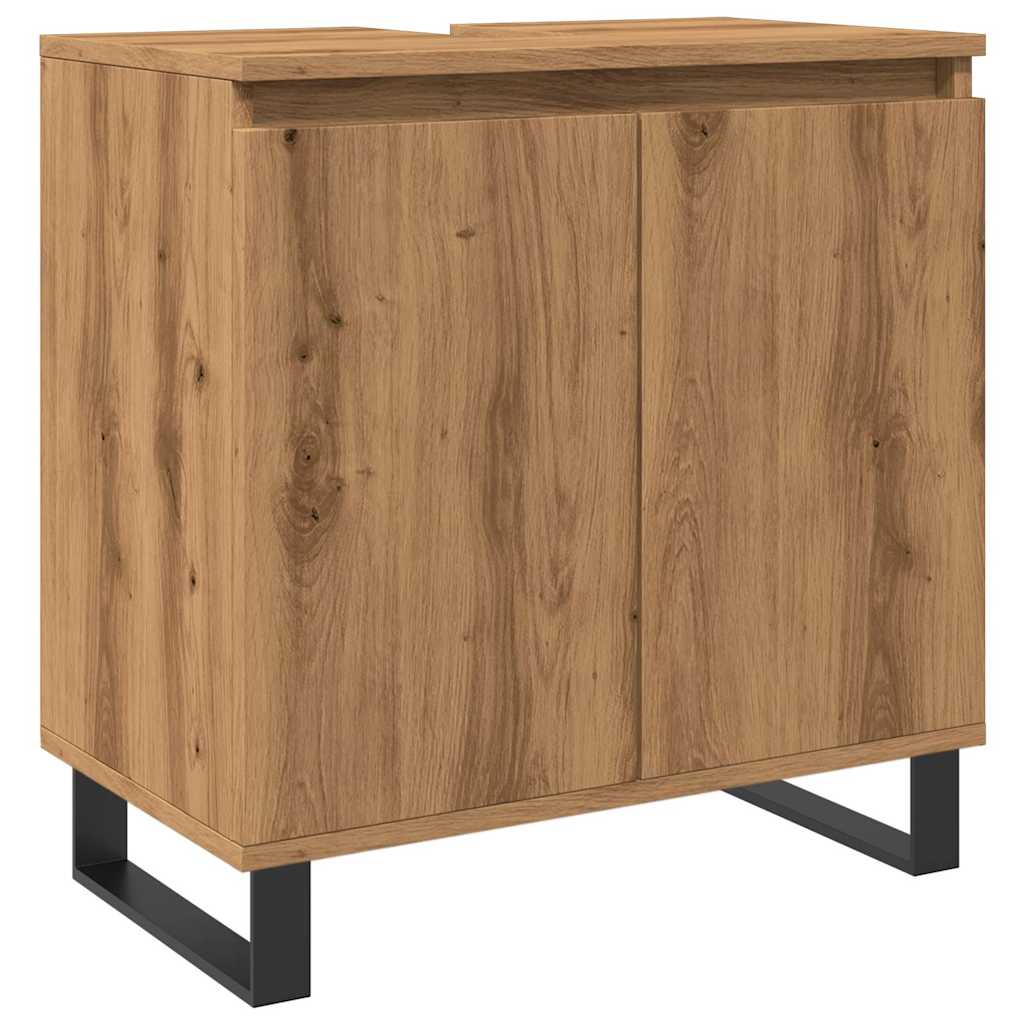 Badkamerkast 58x33x60 cm bewerkt hout artisanaal eikenkleurig is nu te koop bij PeponiXL, paradijselijk wonen!