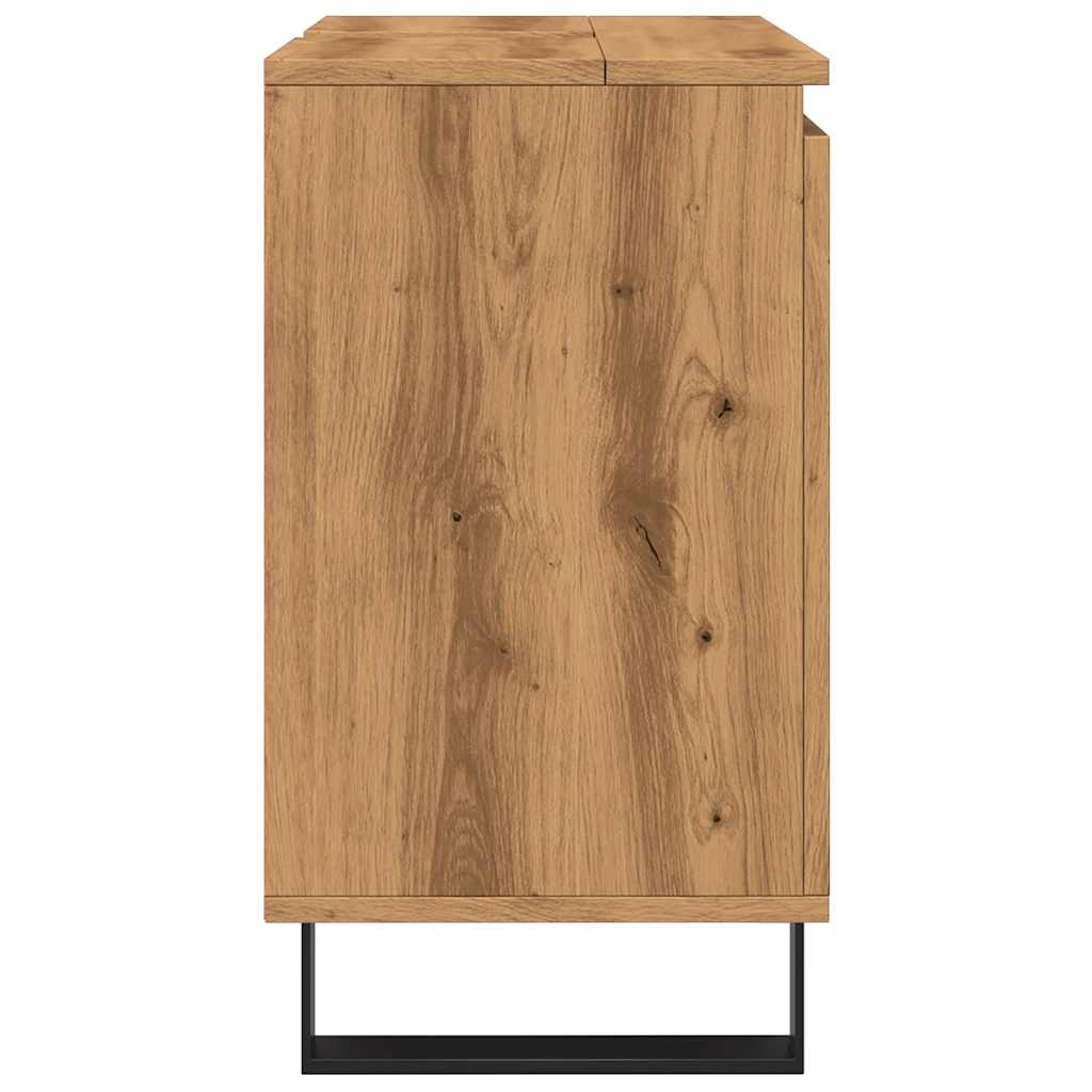 Badkamerkast 58x33x60 cm bewerkt hout artisanaal eikenkleurig is nu te koop bij PeponiXL, paradijselijk wonen!