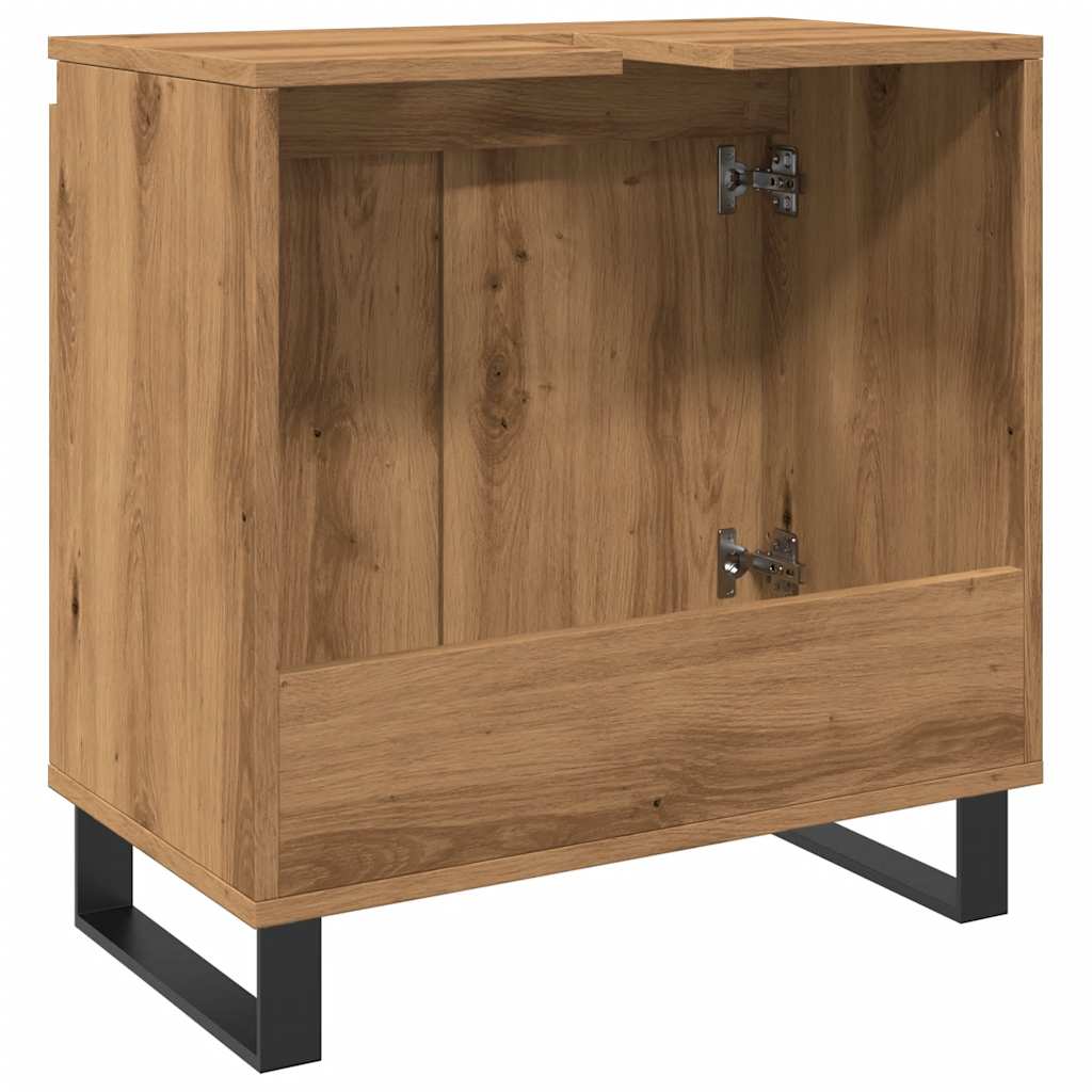 Badkamerkast 58x33x60 cm bewerkt hout artisanaal eikenkleurig is nu te koop bij PeponiXL, paradijselijk wonen!
