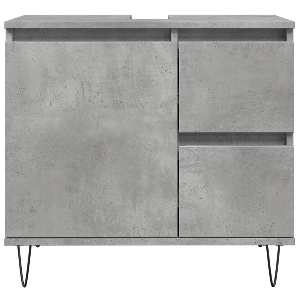 Badkamerkast 65x33x60 cm bewerkt hout betongrijs is nu te koop bij PeponiXL, paradijselijk wonen!