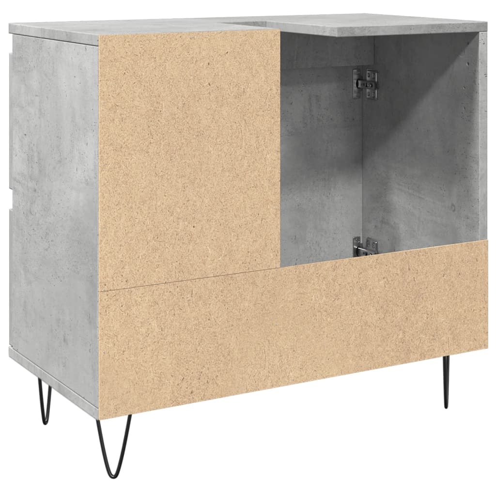Badkamerkast 65x33x60 cm bewerkt hout betongrijs is nu te koop bij PeponiXL, paradijselijk wonen!