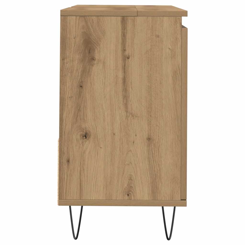 Badkamerkast 65x33x60 cm bewerkt hout artisanaal eikenkleurig is nu te koop bij PeponiXL, paradijselijk wonen!