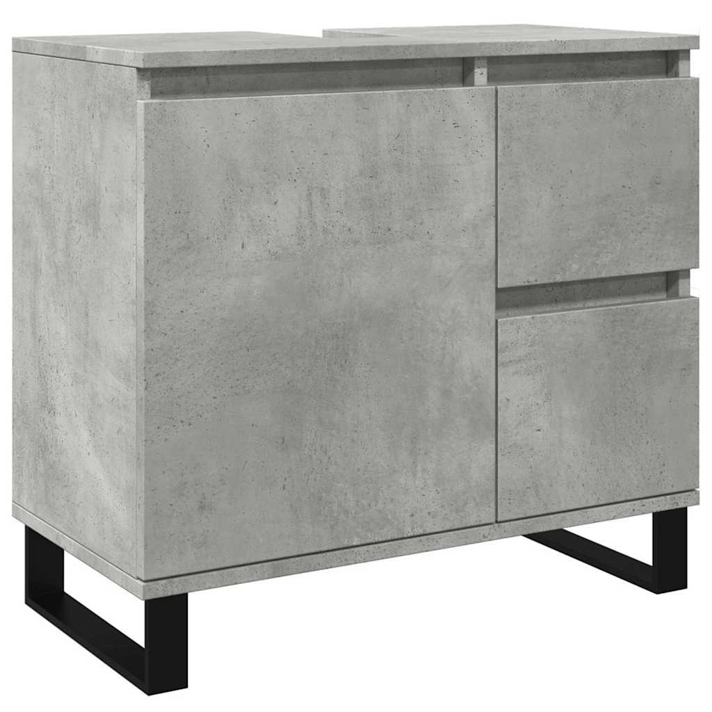 Badkamerkast 65x33x60 cm bewerkt hout betongrijs is nu te koop bij PeponiXL, paradijselijk wonen!